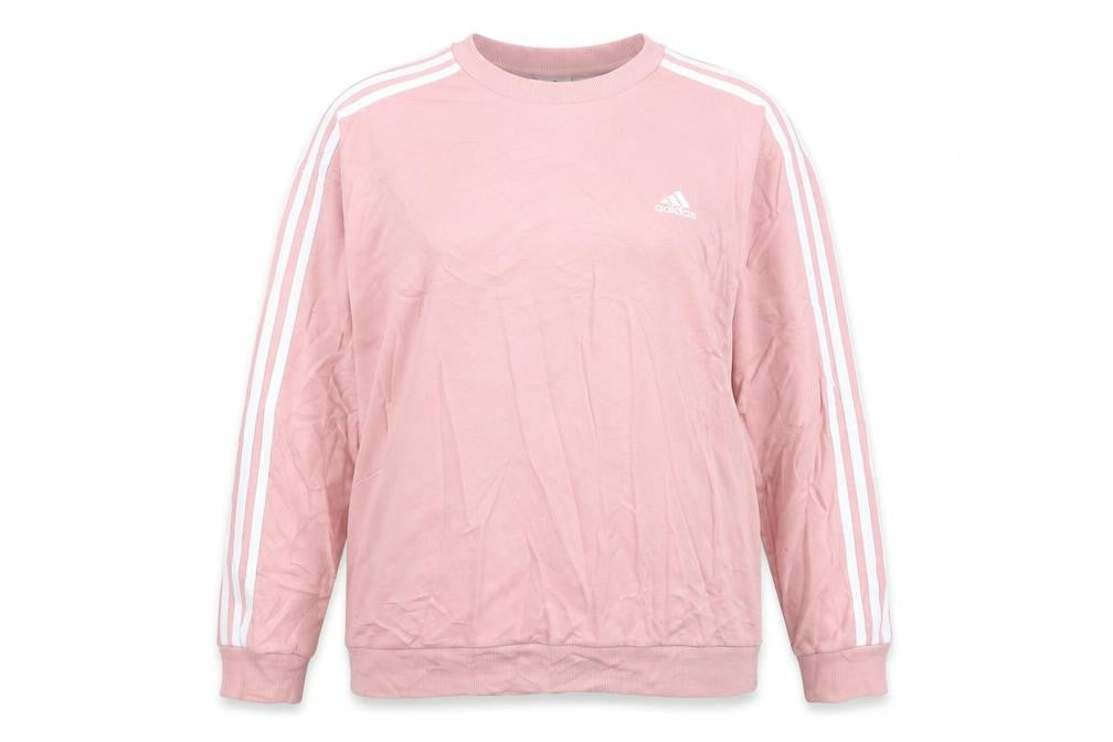 Adidas Women Pink Pullover Sweatshirt L Relaxed Fit Crew Neck