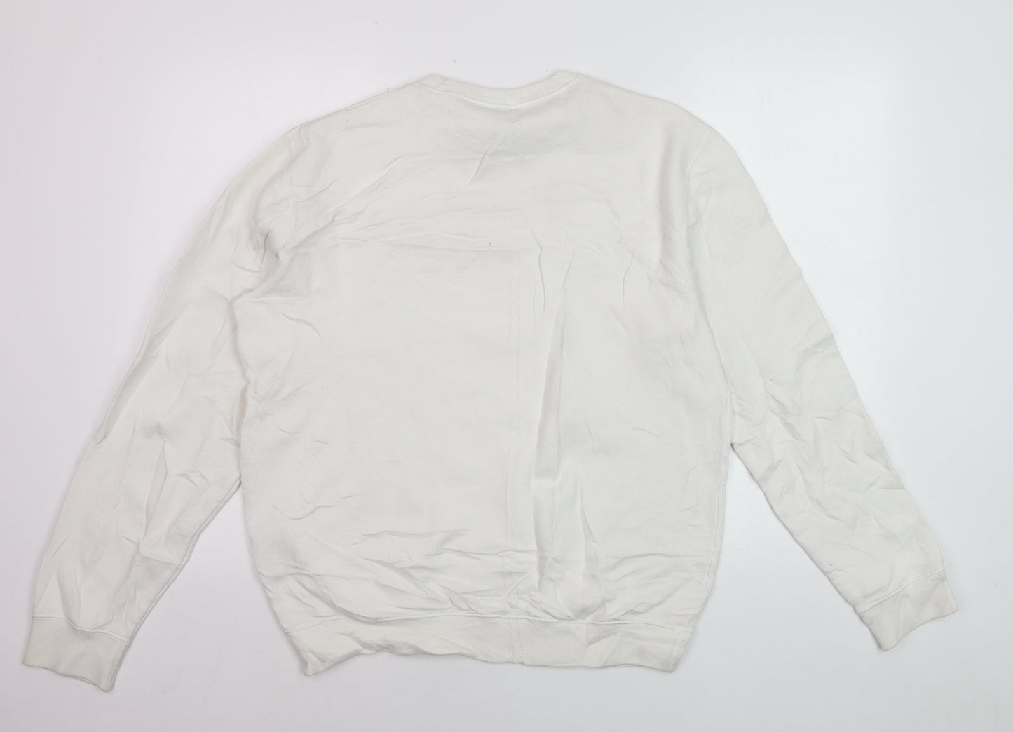 Champion Men's White Medium Crew Neck Pullover Sweatshirt