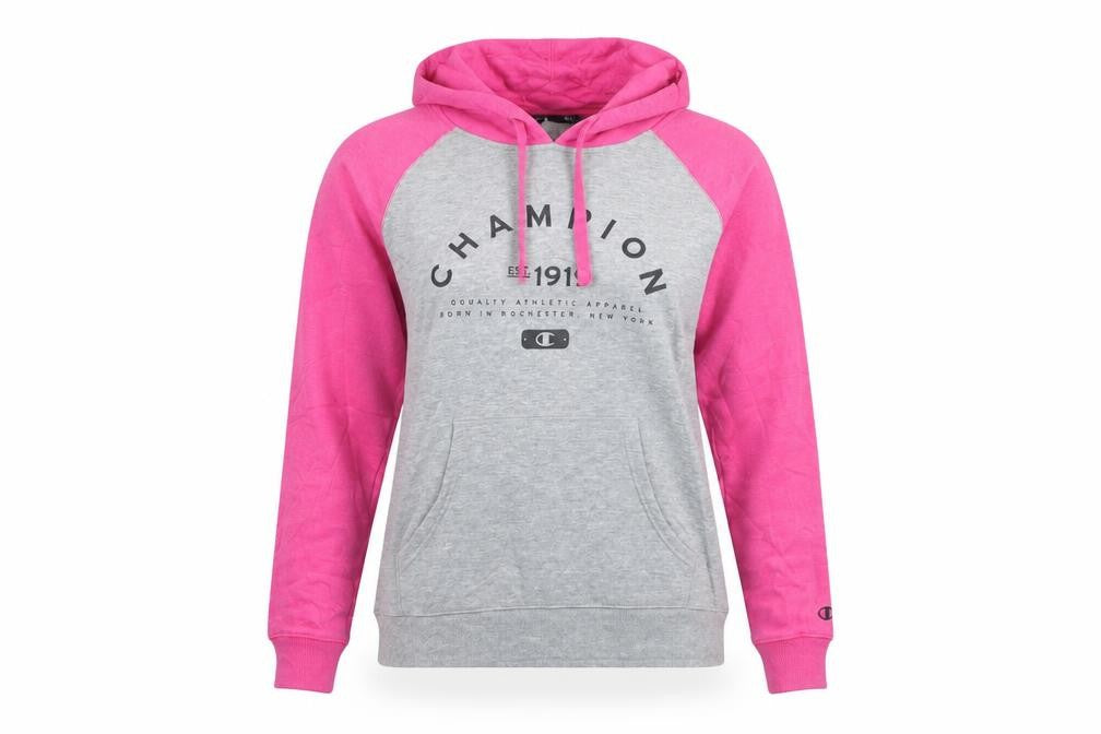 Champion Women’s Grey & Pink Pullover Hoodie Size L
