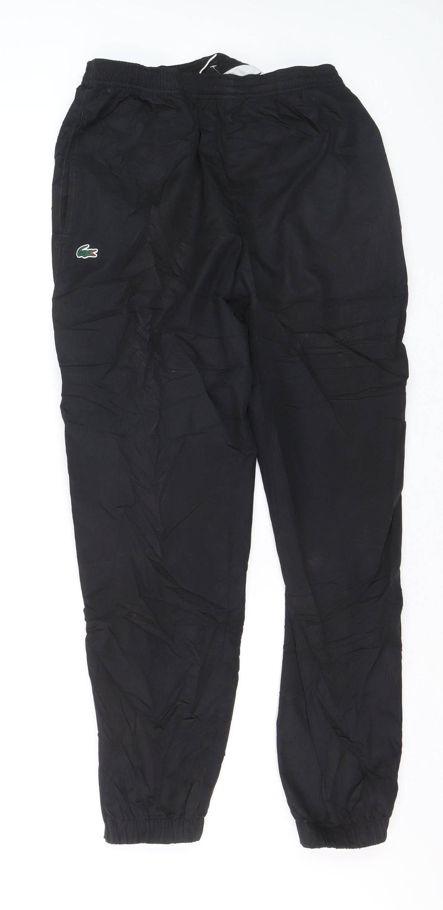 Lacoste Sport Men's Black Relaxed Fit Jogger Trousers Size M Polyester