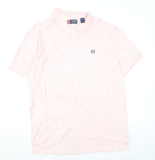 Chaps Men's Pink Cotton Polo Shirt XL Regular Fit Short Sleeve