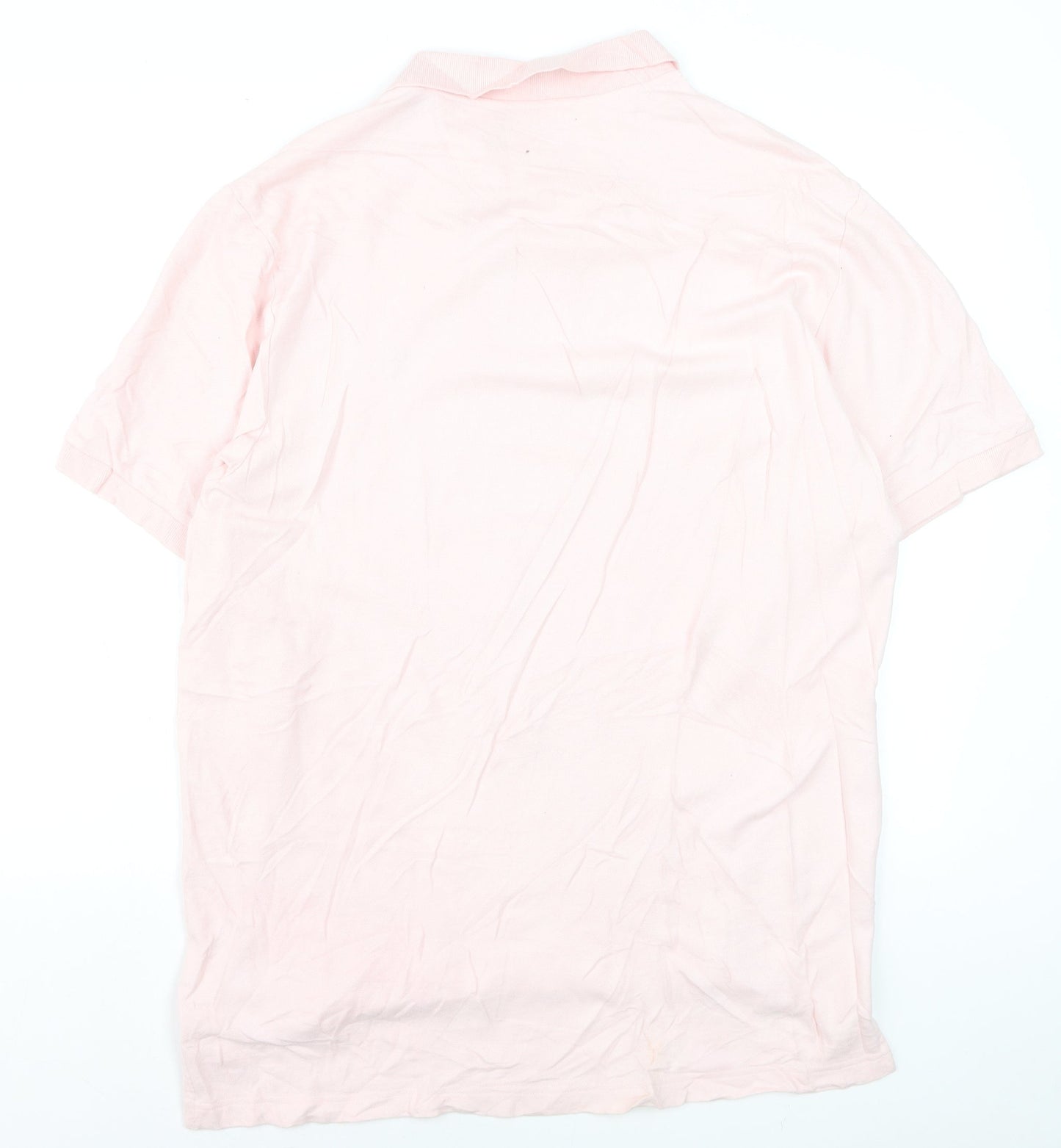 Chaps Men's Pink Cotton Polo Shirt XL Regular Fit Short Sleeve