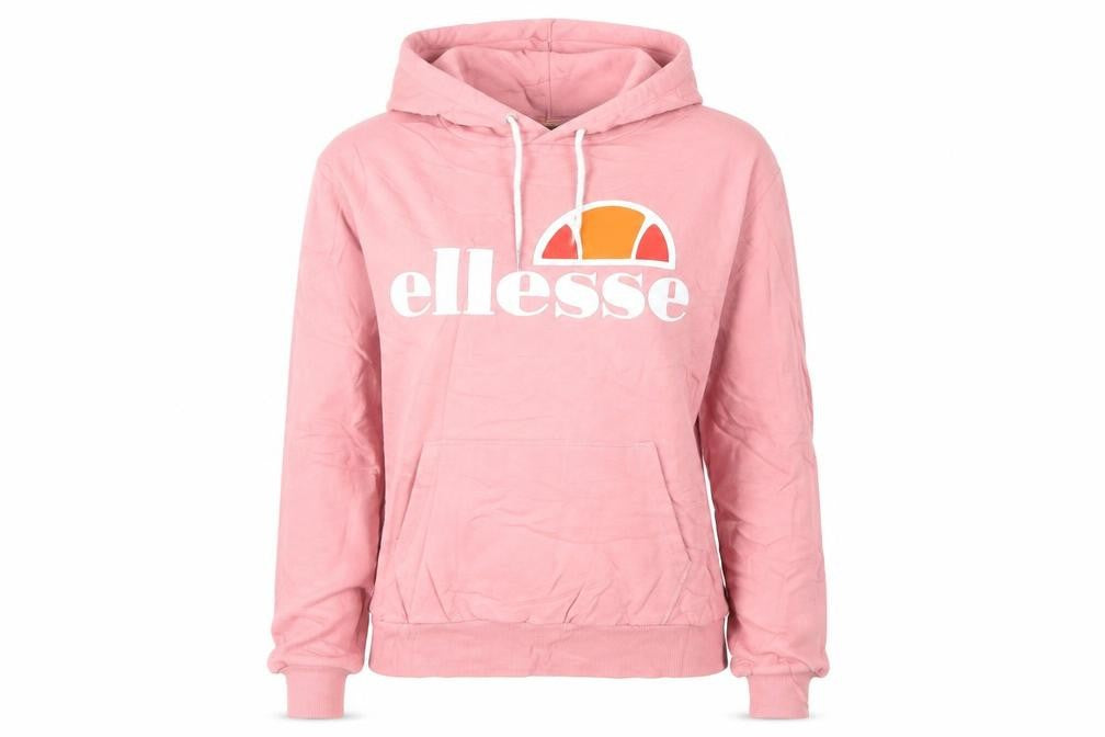 Ellesse Womens Pink Pullover Hoodie Medium Logo Print Casual