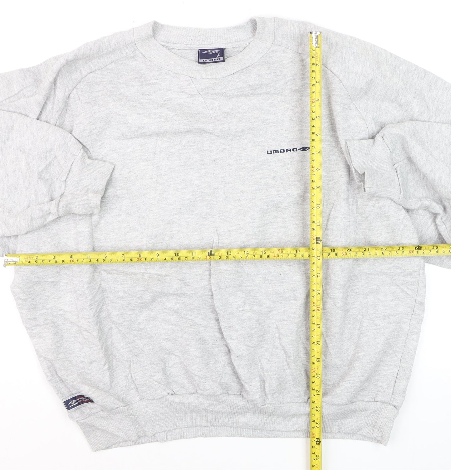 Umbro Men's Grey XL Pullover Sweatshirt Retro Logo Crew Neck
