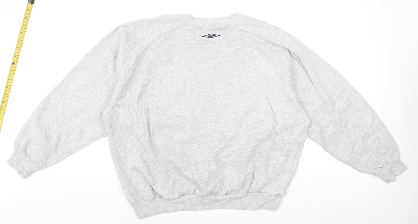 Umbro Men's Grey XL Pullover Sweatshirt Retro Logo Crew Neck