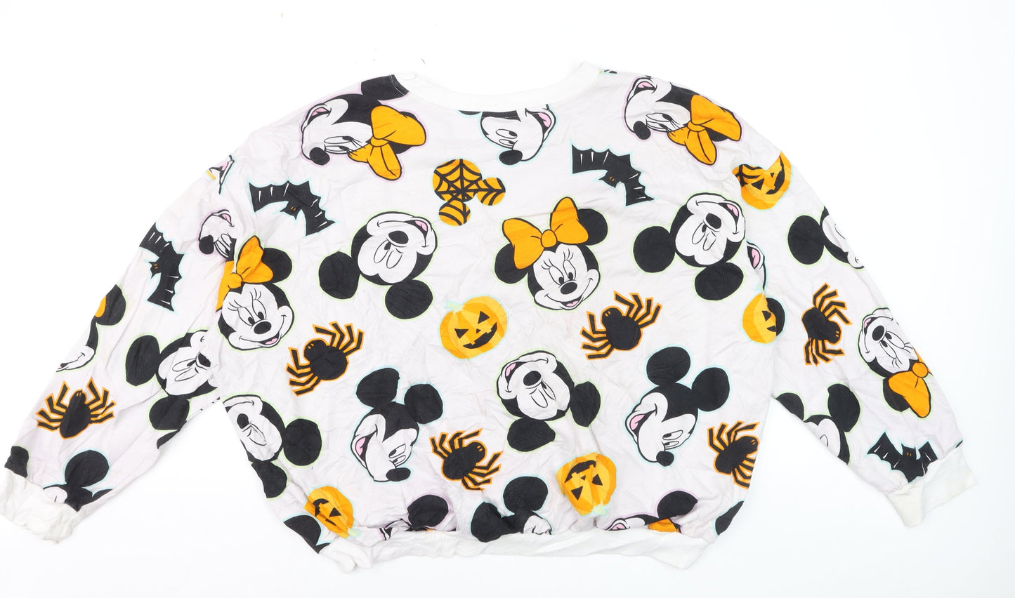 Disney at George Women's White Halloween Mickey & Minnie Sweatshirt 2XL