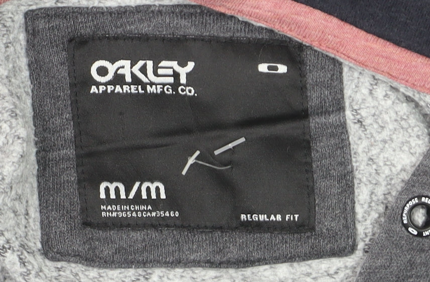 Oakley Men's Grey Full Zip Hoodie Regular Fit Size M