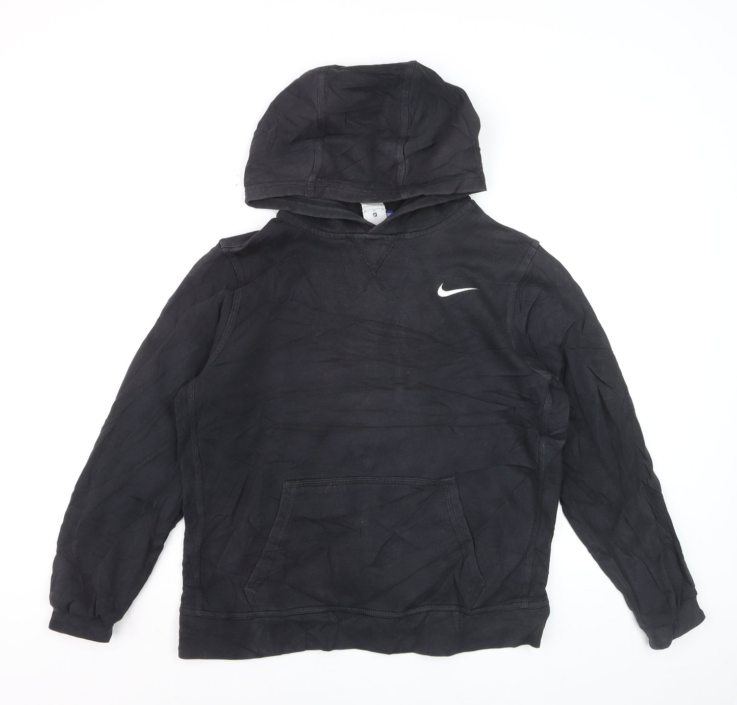 Nike Teens Black Pullover Hoodie XL Logo Fleece Sweatshirt