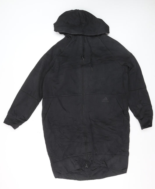 Adidas Men's Black Full Zip Hoodie Size S Lightweight Fleece