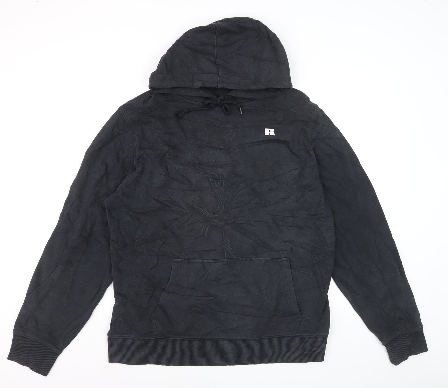 Russell Athletic Men's Black XL Pullover Hoodie with Logo Pocket