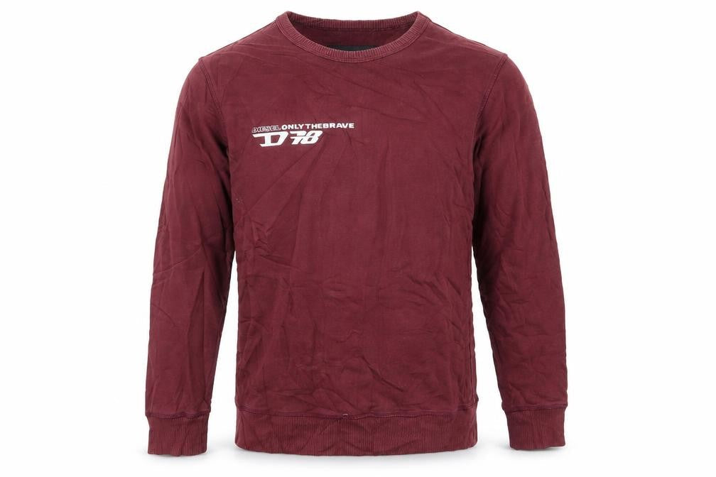 Diesel Men's Red Cotton Crew Neck Pullover Sweatshirt Size S