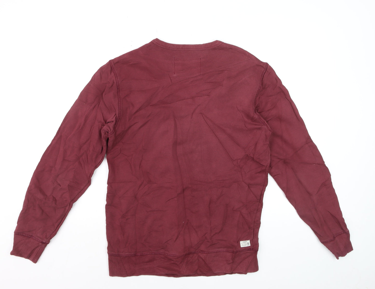 Diesel Men's Red Cotton Crew Neck Pullover Sweatshirt Size S