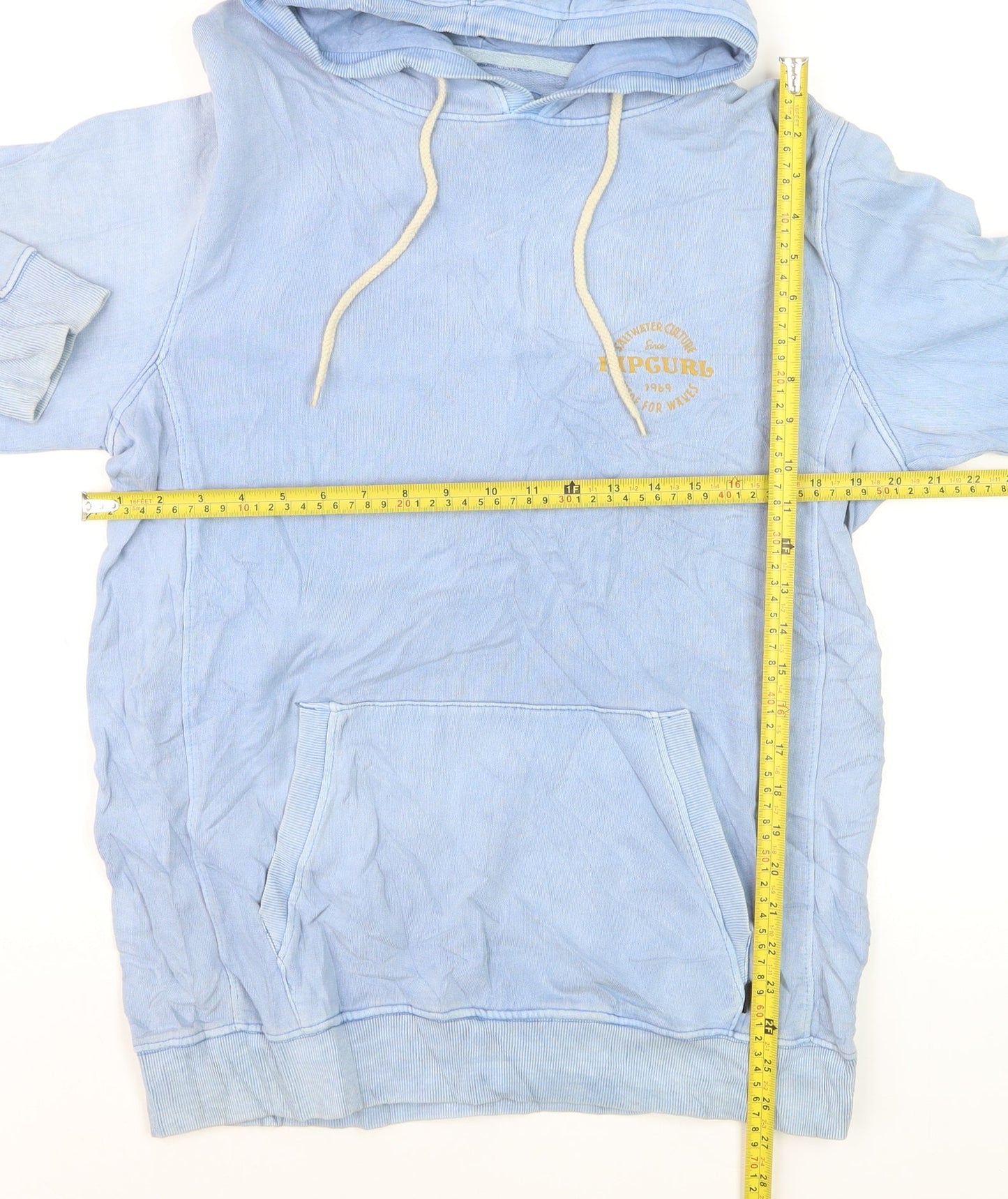 Rip Curl Men’s Blue Pullover Hoodie S Surf Graphic Lightweight
