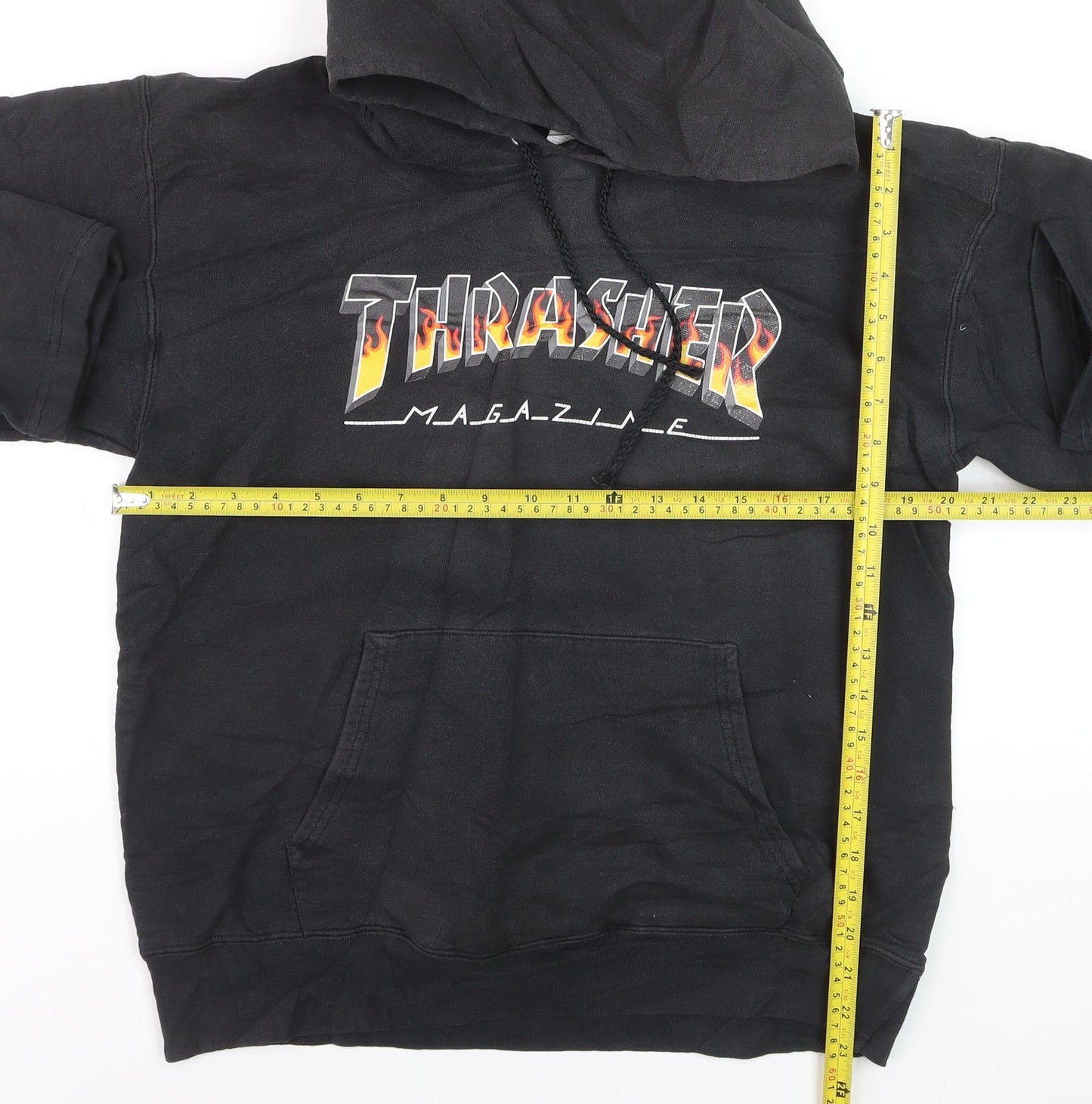 Thrasher Men's Black Pullover Hoodie Small Fleece Skate Logo