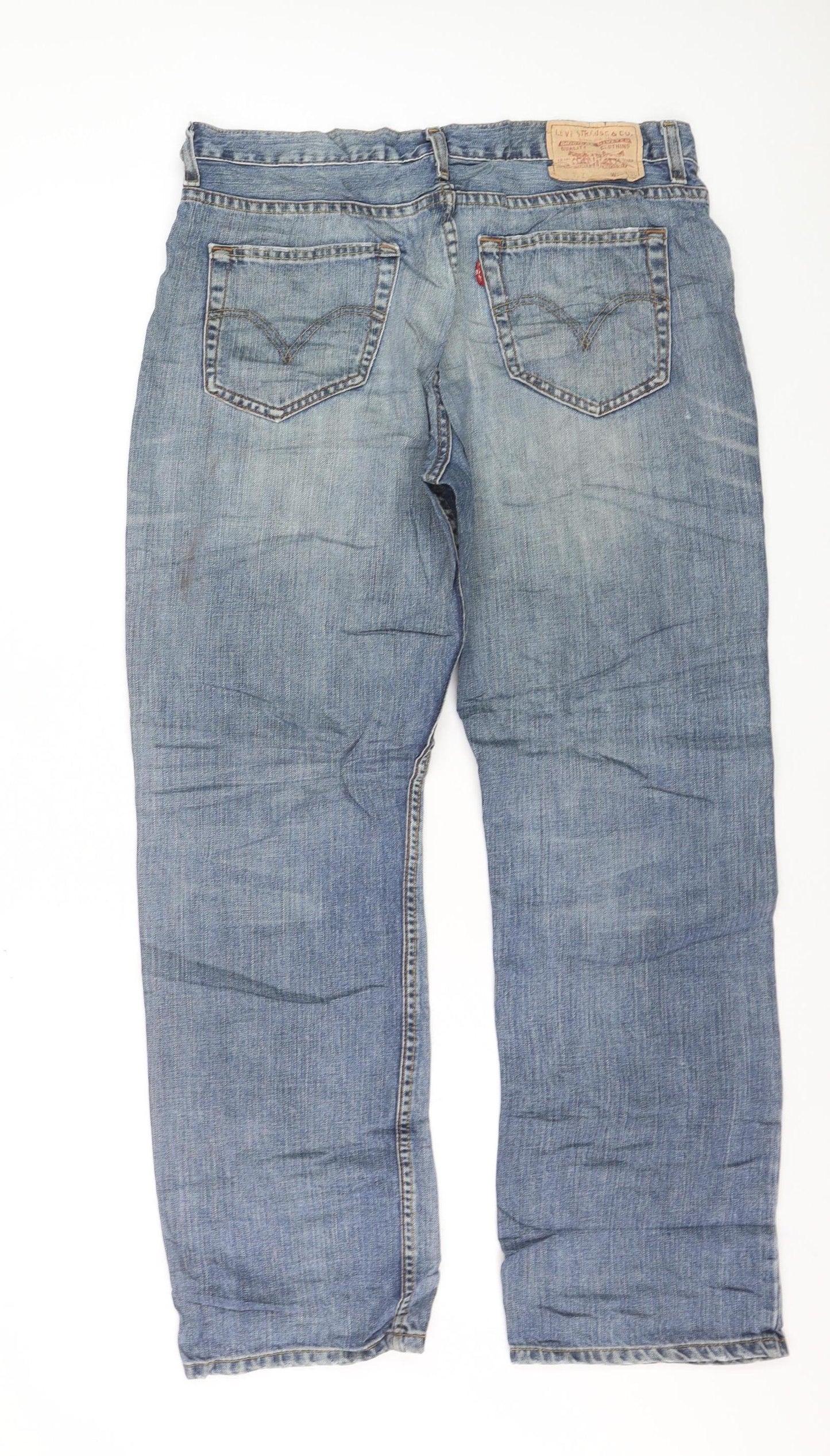 Levi Strauss Men's Blue 34W 30L Straight Fit Denim Jeans