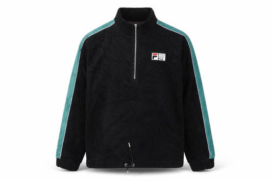 Fila Men’s Black XL Corduroy 1/2 Zip Track Jacket Retro 90s Style