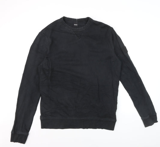 Hugo Boss Men's Black Crew Neck Pullover Sweatshirt M