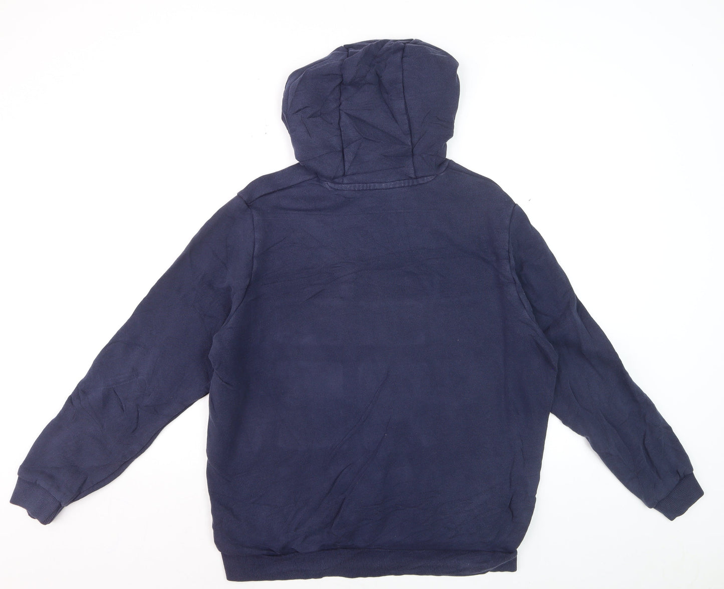 Reebok Men's Blue Pullover Hoodie L Logo Sportswear Fleece