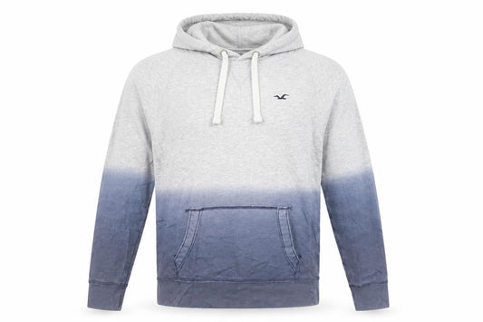 Hollister Men's Grey Pullover Hoodie Size S Logo Fleece Sweatshirt