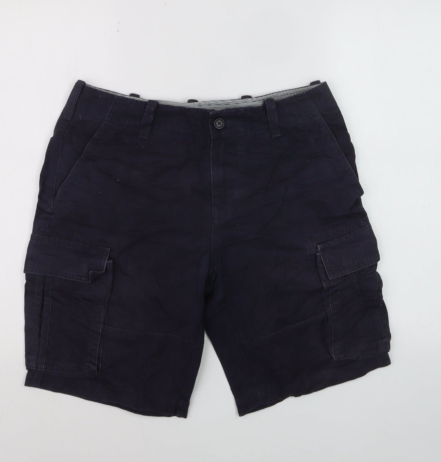 Tommy Hilfiger Men's Navy Cotton Cargo Shorts Size 34 Regular Fit