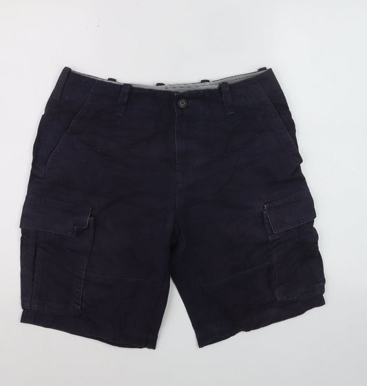 Tommy Hilfiger Men's Navy Cotton Cargo Shorts Size 34 Regular Fit