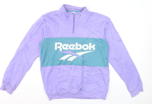 Reebok Classic Women's Purple 1/4 Zip Sweatshirt Size S