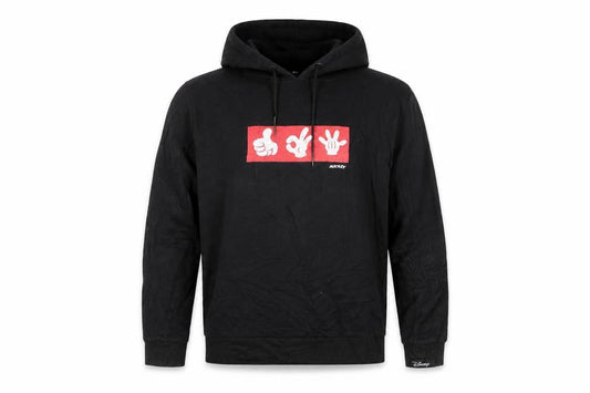Disney Men's Black Hoodie Mickey Graphic Print Pullover M