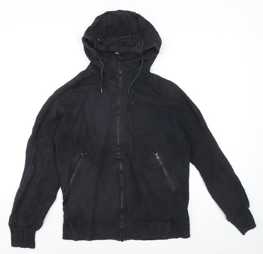 C.P. Company Men's Black Full Zip Hoodie Size S Lightweight Cotton