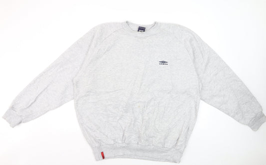 Umbro Mens Grey XXL Crew Neck Pullover Sweatshirt Classic Style