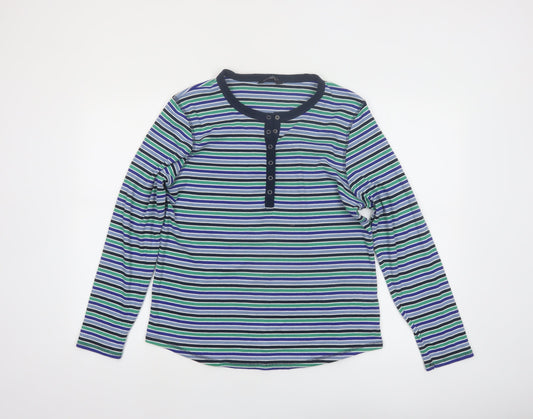 Marks and Spencer Women’s Multicoloured Long Sleeve Henley Top Size 18