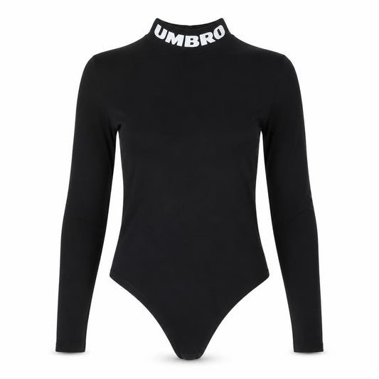 Umbro Women's Black Long Sleeve Stretch Logo Bodysuit L