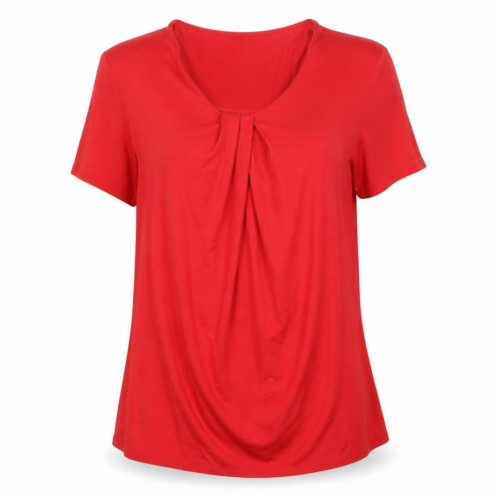Windsmoor Womens Red Viscose Stretch Blouse Short Sleeve L