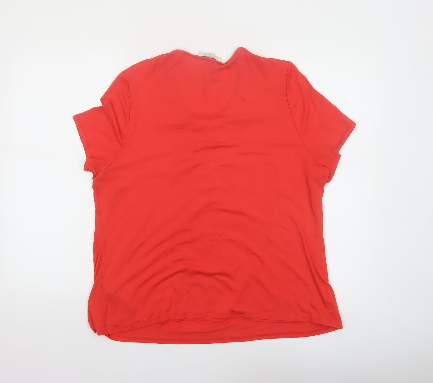 Windsmoor Womens Red Viscose Stretch Blouse Short Sleeve L