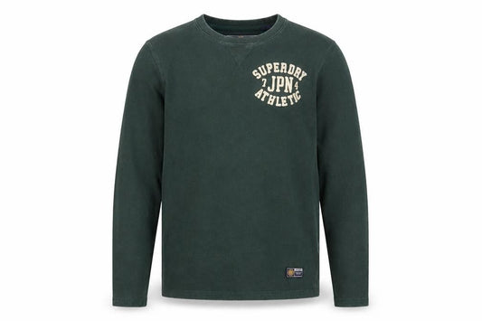 Superdry Men’s Green Athletic Long Sleeve Crew Neck Top Size M