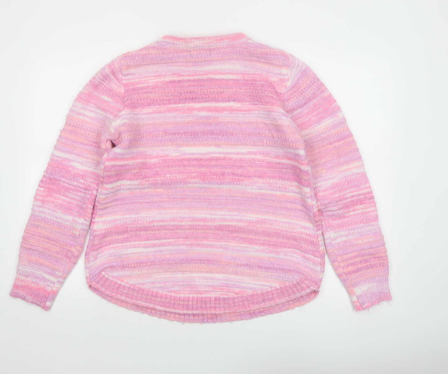 Izabel London Women Pink Striped Knit Pullover Jumper Size 10