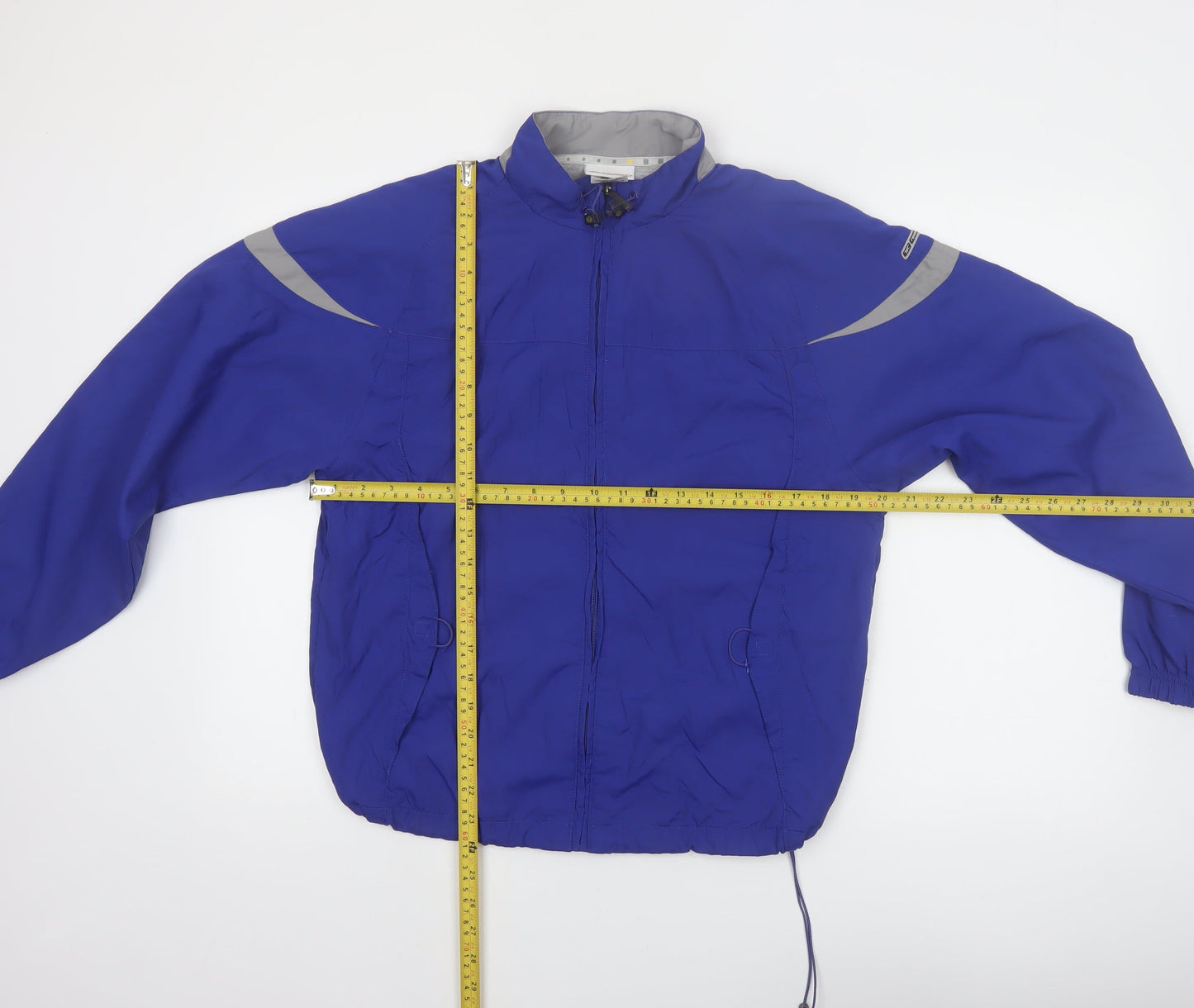 Reebok Women's Blue Windbreaker Jacket Size 12 Reflective Lightweight