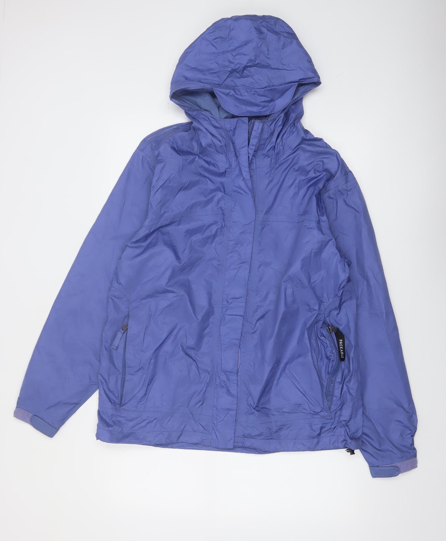 Cabela's Women's Blue Waterproof Hooded Rain Jacket Size M Regular