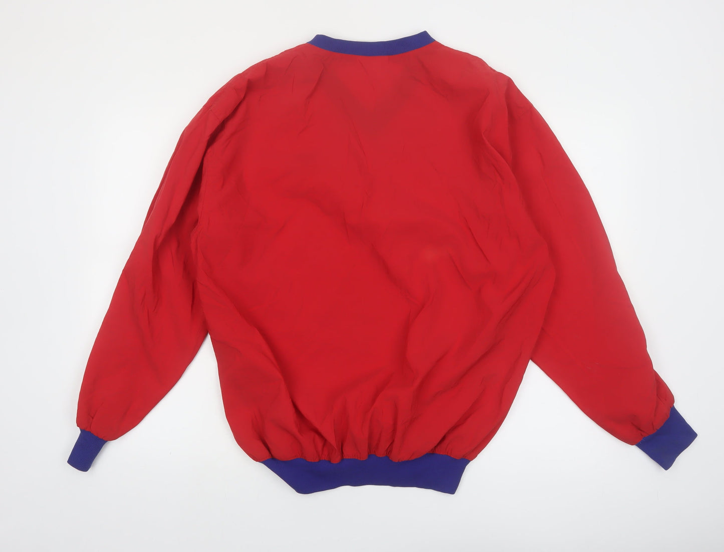 Starbus Weather Screen Men’s Red V-Neck Pullover Sweatshirt S Vintage