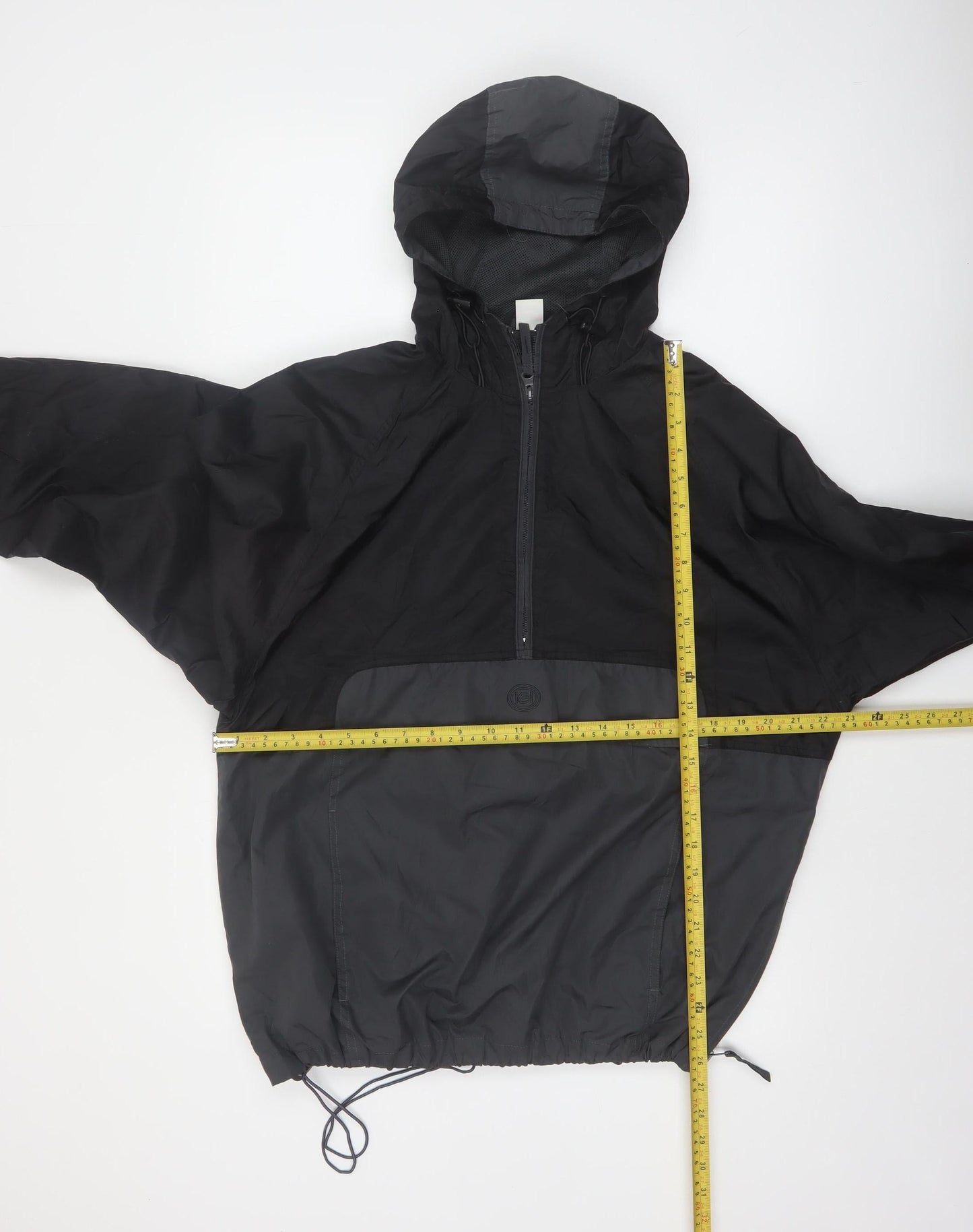 Courir Men's Black S Hooded 1/4 Zip Windbreaker Jacket