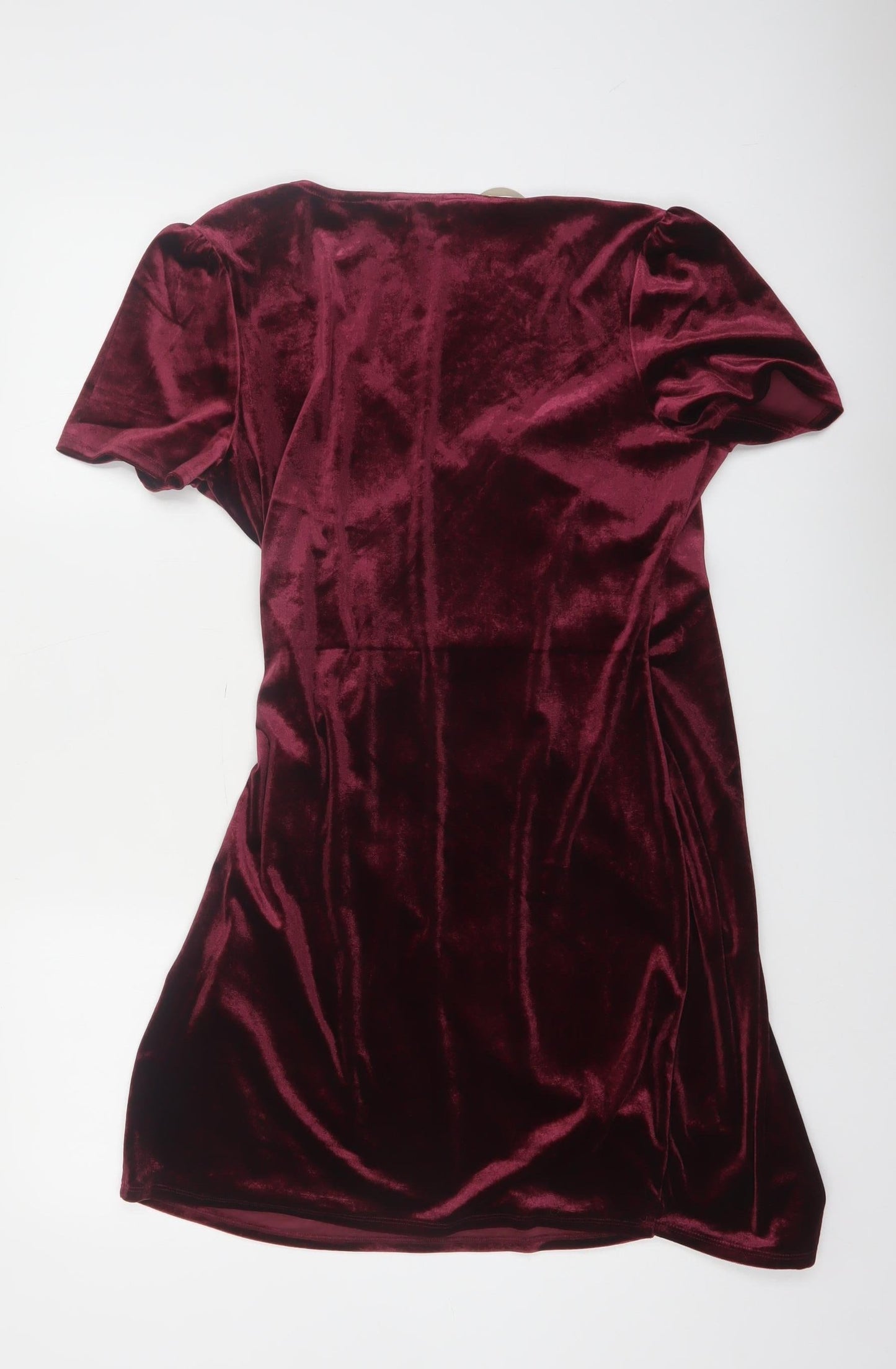 Apricot Women Red Velvet Wrap Dress Short Sleeve UK 16