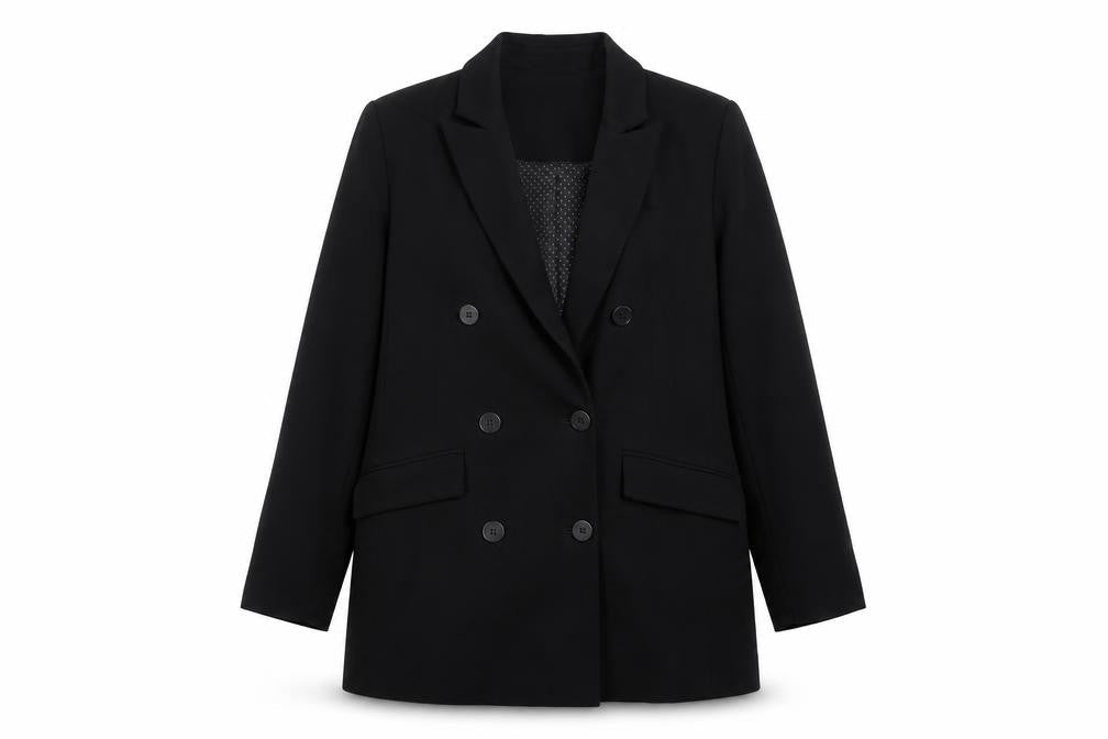 Mint Velvet Women's Black Double-Breasted Blazer Size 12