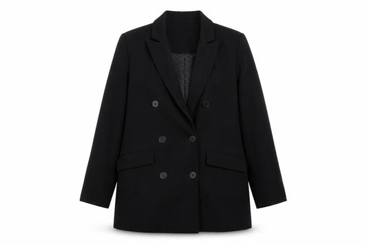 Mint Velvet Women's Black Double-Breasted Blazer Size 12