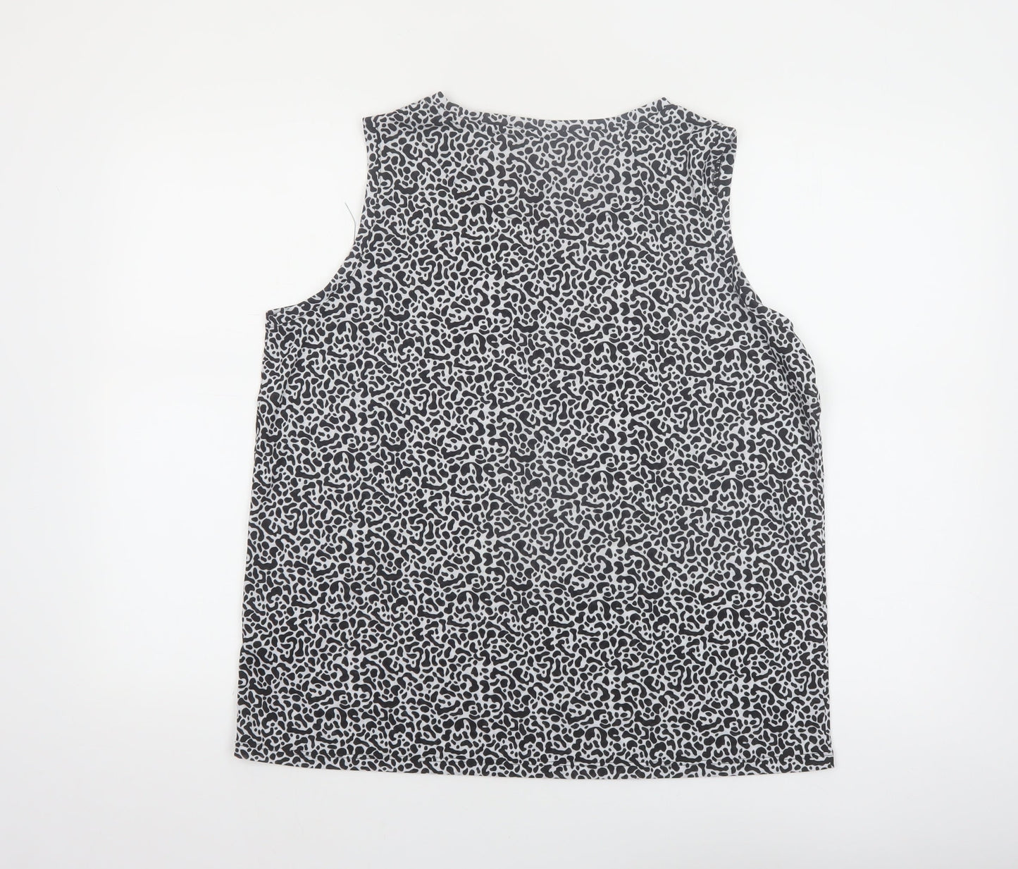 Marks and Spencer Women's Black Animal Print Sleeveless Tank Top Size 14