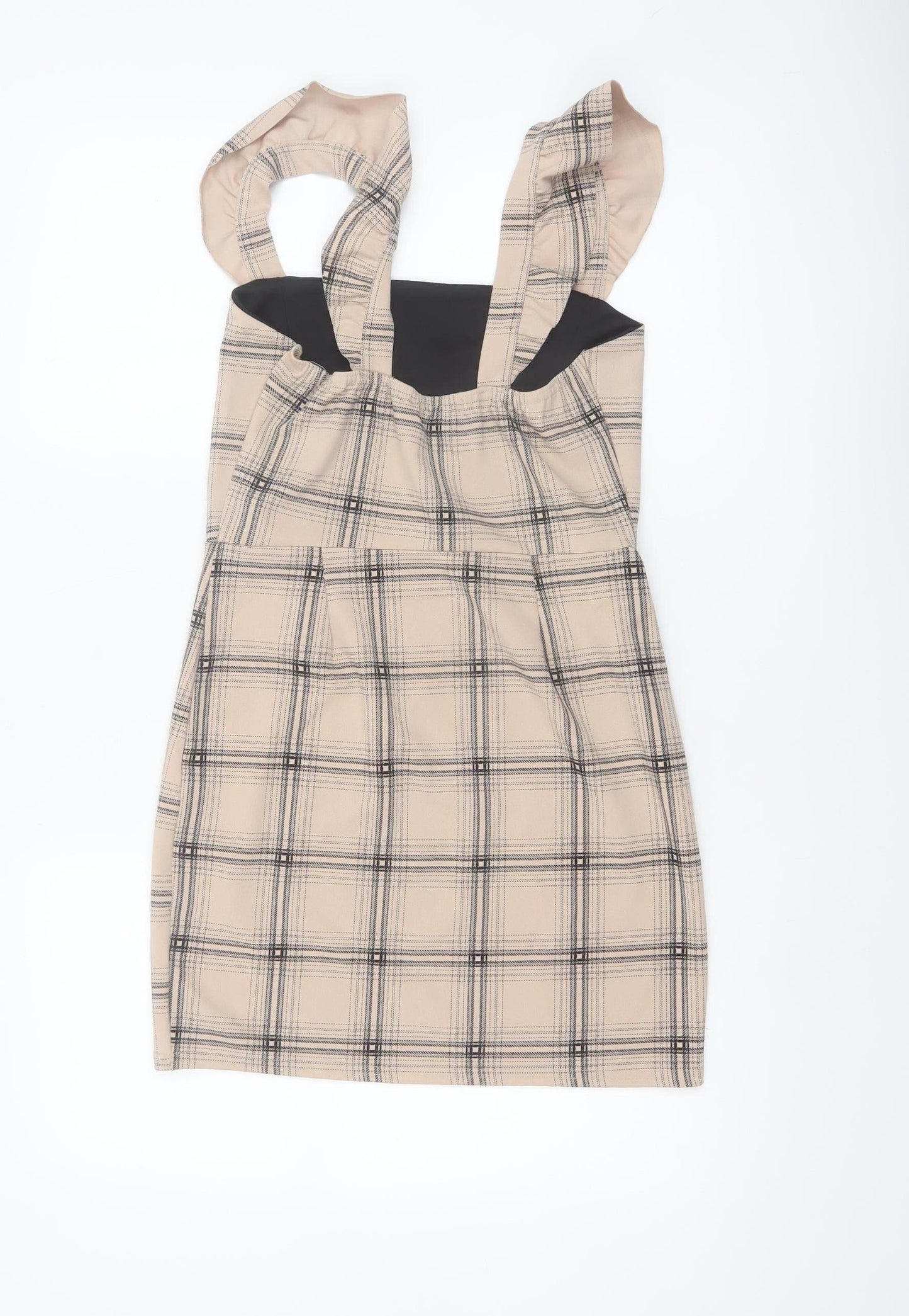 I Saw It First Women's Beige Check Pinafore Dress Size 10