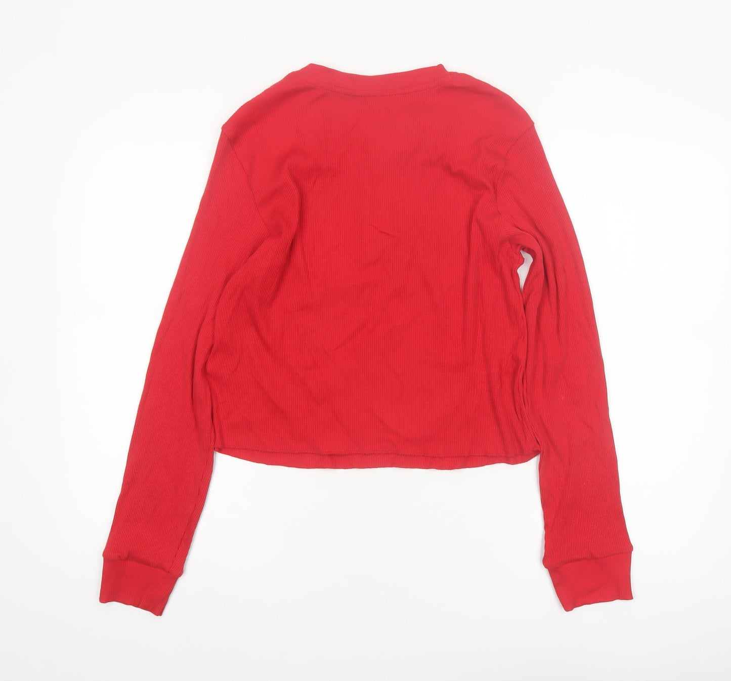 Marks and Spencer Women Red Long Sleeve Henley Pyjama Top Size 18