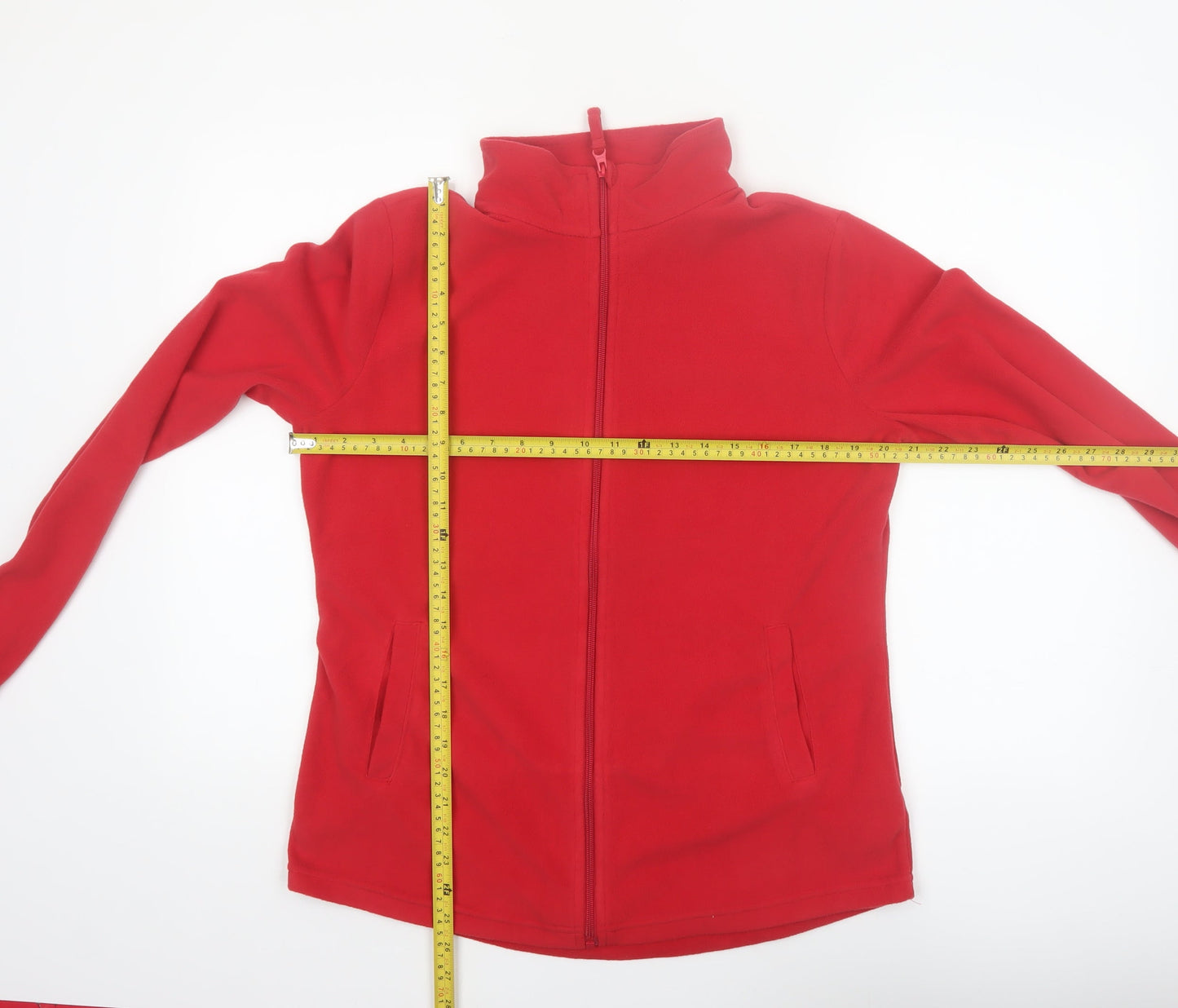 Janina Women Red Fleece Full Zip Jacket Size 14