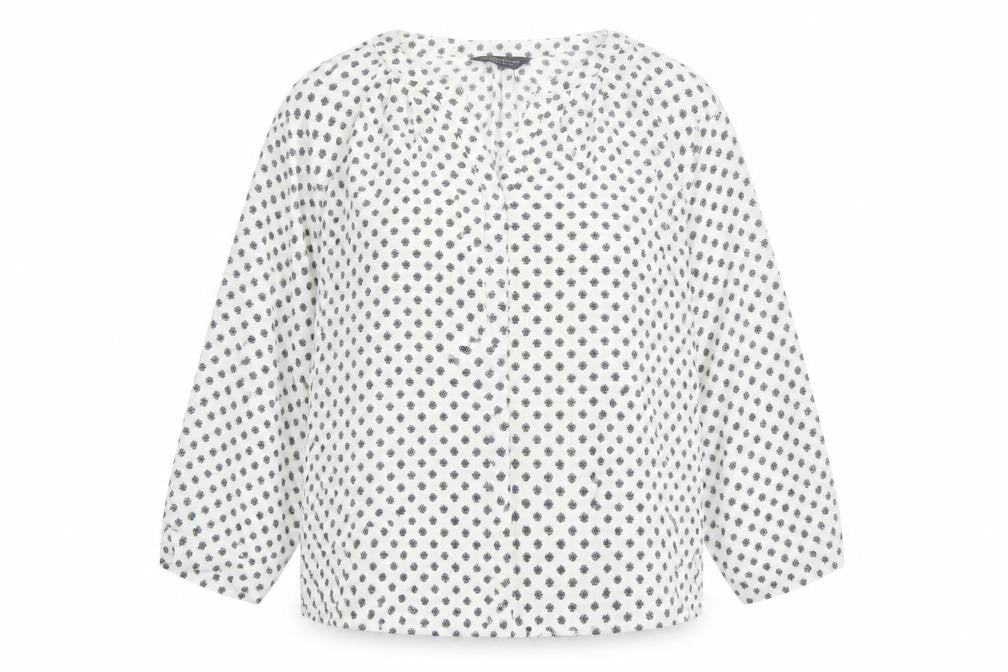 Dorothy Perkins Women's White Floral Blouse UK 18 3/4 Sleeve Tunic Top