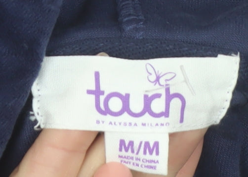 Touch by Alyssa Milano Navy Blue Velour Pullover Hoodie Women M