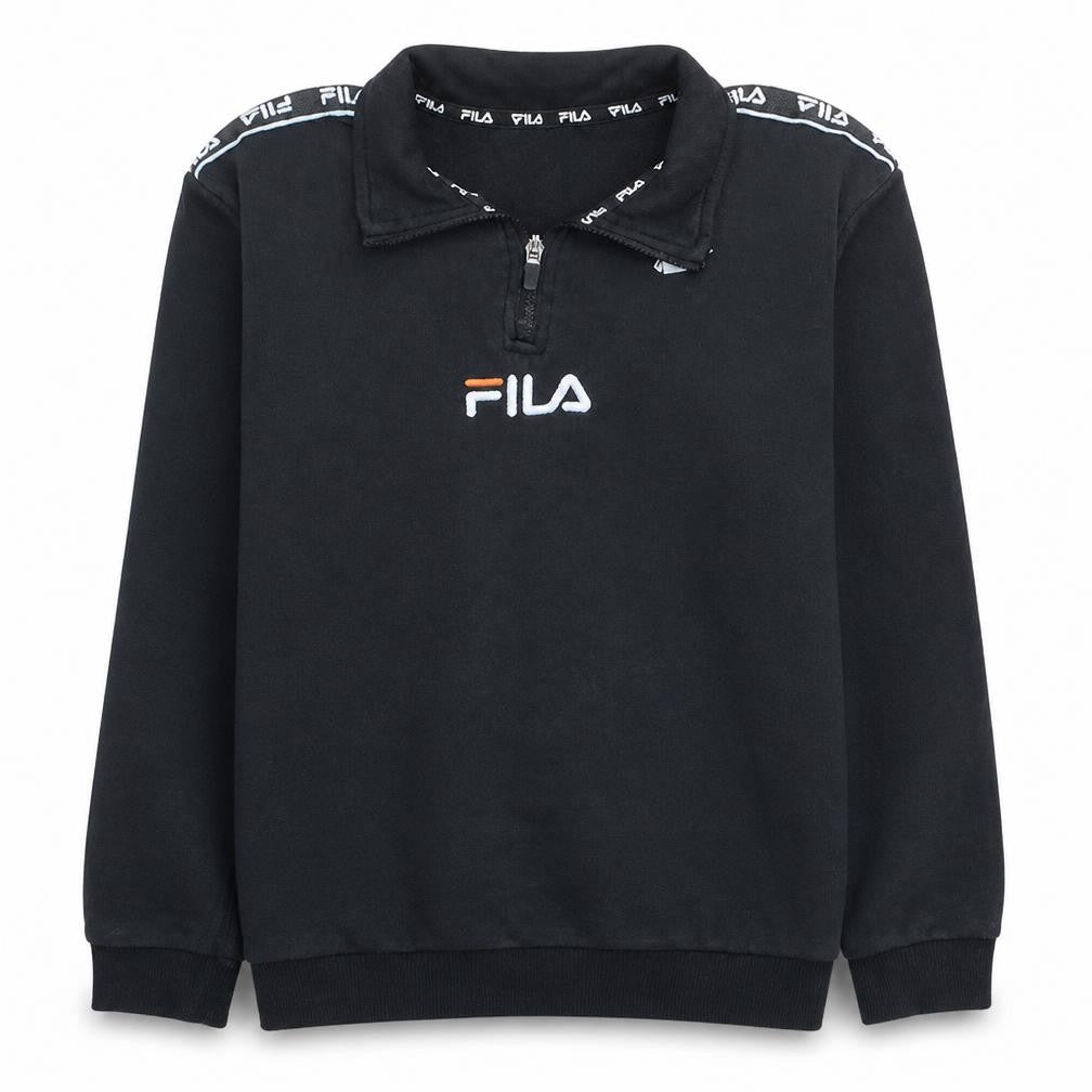 Fila Boys Black Size 12 1/4 Zip Pullover Sweatshirt