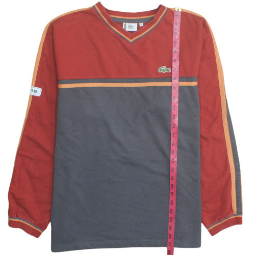 Lacoste Men’s Red V-Neck Pullover Sweatshirt Size L